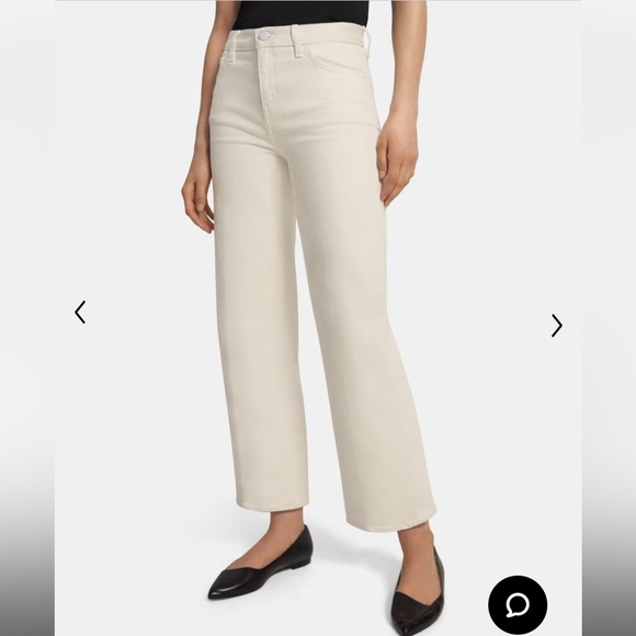 NWT Theory Wide Crop Jean in Dyed Denim Ecru size 27 - Picture 2 of 8